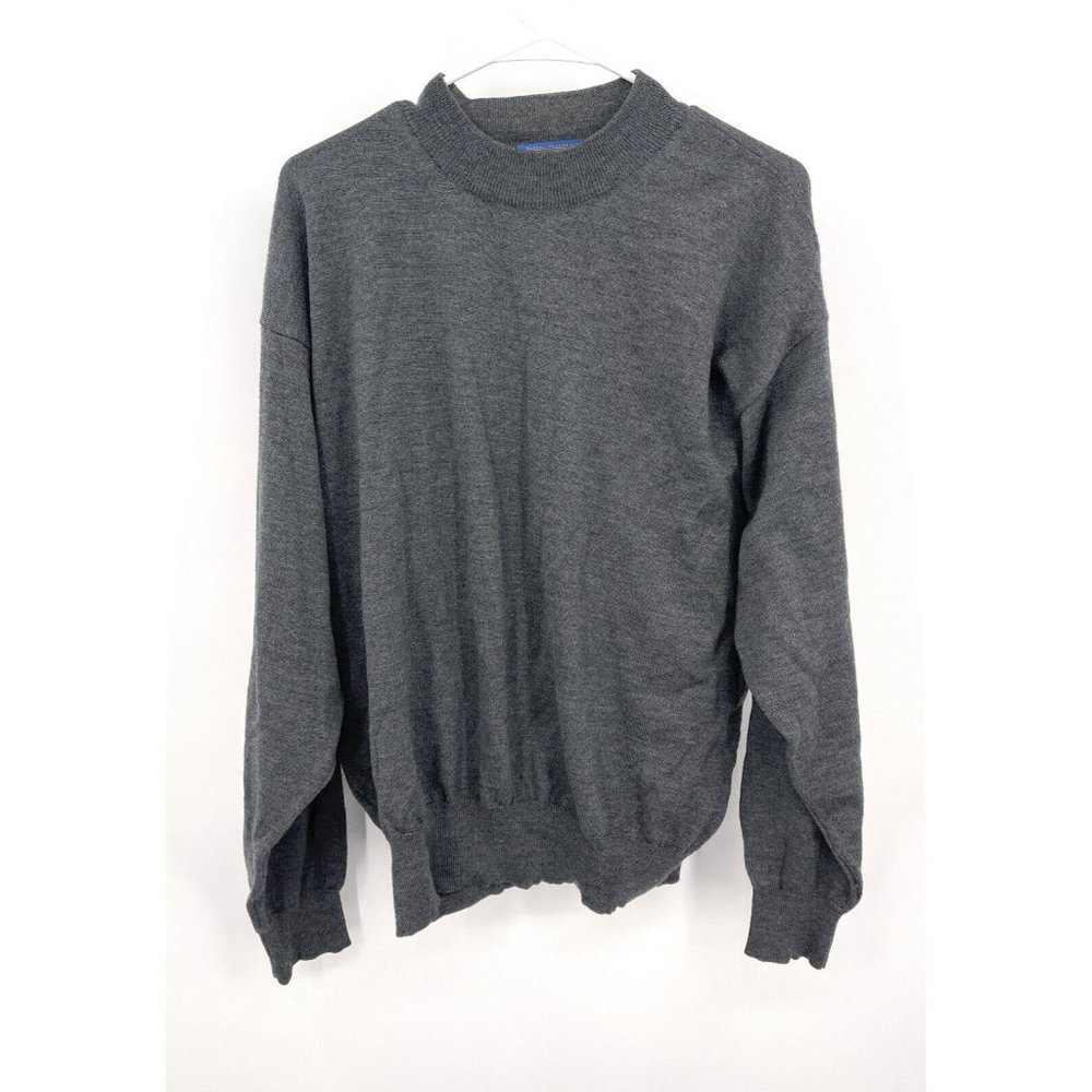 Pendleton Mock Neck Pullover Sweater LS Gray Wool XL Men SEE‎ MEASUREMENTS